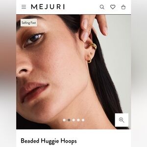 Mejuri Beaded Huggie Hoops